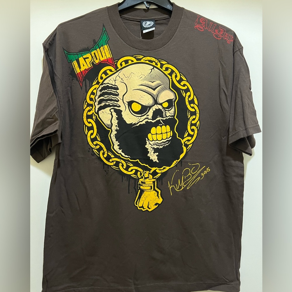 TAPOUT KIMBO SLICE Vintage Brown Color T-shirt, Screen Printed Graphic - New